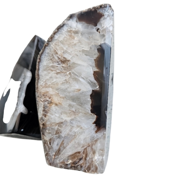 Agate Polished Bookends Dark Brown & Criystal 5,8 Lbs - Picture 6 of 9